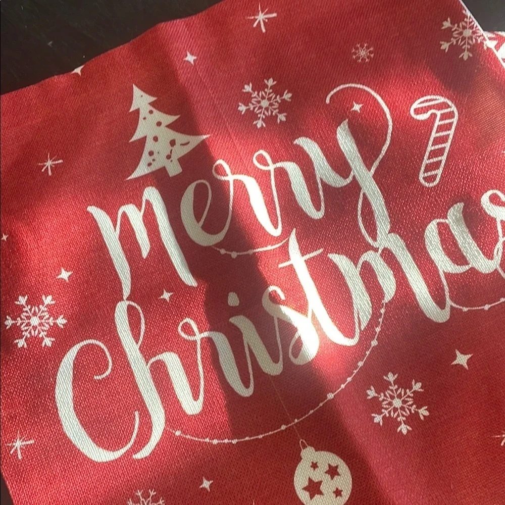 Red and White Merry Christmas Pillow Covers
